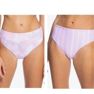 Roxy Sea & Waves Revo Purple Reversible Bikini Bottoms Size Small